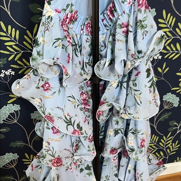 In Bloom Blue Floral Backless Dress Size M - Picture 6 of 7